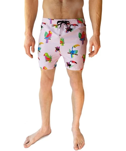 Trunks Men's Swim Trunks - Retro Style Summer Swim Suits for Men - The Polly Wanna Partys - C81892C8WIW