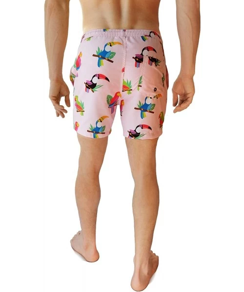 Trunks Men's Swim Trunks - Retro Style Summer Swim Suits for Men - The Polly Wanna Partys - C81892C8WIW