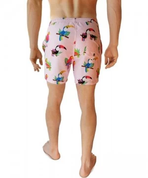 Trunks Men's Swim Trunks - Retro Style Summer Swim Suits for Men - The Polly Wanna Partys - C81892C8WIW