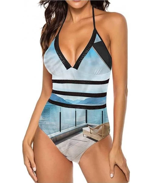 Tops High Cut Bikini Set Swimsuit Diagonal Checks Pattern Adjustable to Fit Anyone - Multi 25 - C419C29WA9N