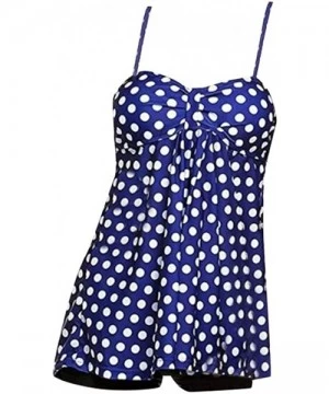 Tankinis Ladies' Polka Dot Striped Skirt Split Conservative Large Size Swimsuit Swimwear Suit Bathing Surfing Beachwear Blue ...