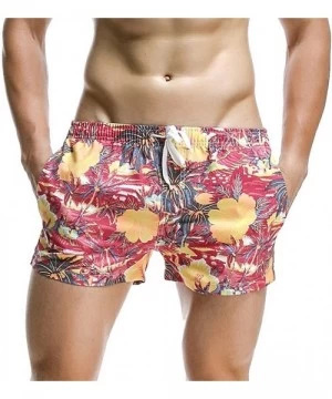 Racing Men Board Shorts Swim Beach Boxer Trunks Shorts Quick Drying Men's Swimwear Swimsuits Sports Running - Red Coconut Tre...