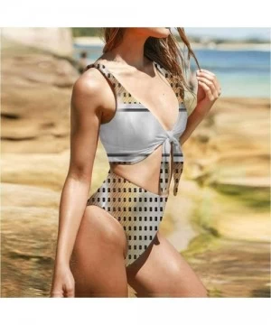 Bottoms Bikini Bathing Suits Colorful Print Swimsuit Padded Grunge Design Colorful - Multi 17 - CN190RMXQWQ