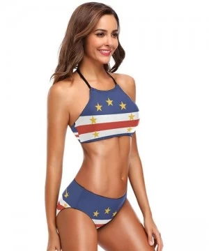 Sets Bulgarian Flag Women's Sexy Bikini Bathing Suits Set Swimwear Beachwear - Cape Verde Flag - C418M8ANN7D