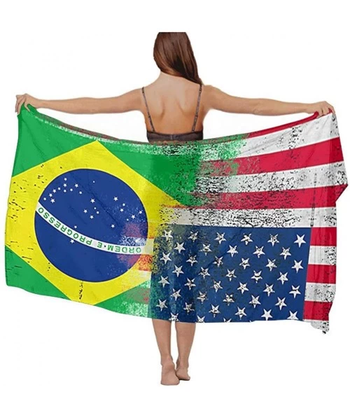 Cover-Ups Great Swimsuit Accessories Summer Beach Brazilian American Flag Shawl Chiffon Holiday Beach Sarong Beach Scarf Wrap...