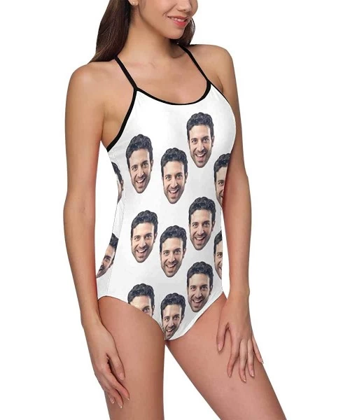 One-Pieces Custom One-Piece Swimsuits with Face Photo Novelty Swimwear for Women (XS-5XL) - White - CC18UKEXWCR