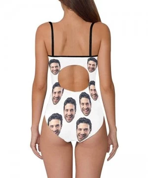 One-Pieces Custom One-Piece Swimsuits with Face Photo Novelty Swimwear for Women (XS-5XL) - White - CC18UKEXWCR