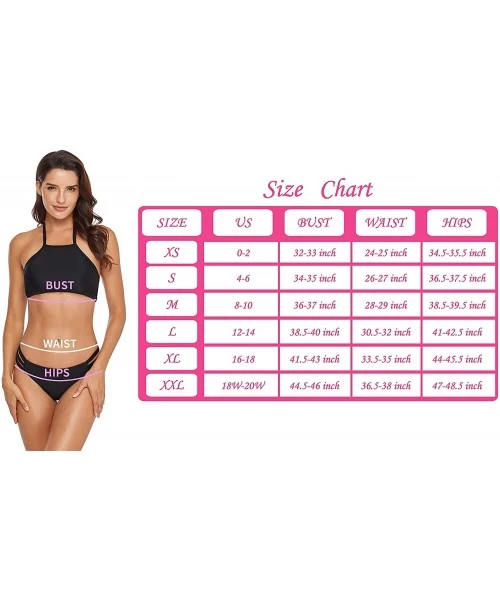 Sets Women's Halter Bikini Swimwear High Neck Two Piece Bikini Swimsuits - Color14 - CU1905U9Q5R