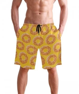 Trunks French Fries Men's Swim Trunks Beach Shorts with Pockets - Donut Pattern Food Snack - CH18Q6CATSX