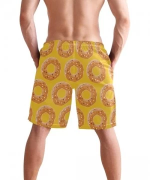 Trunks French Fries Men's Swim Trunks Beach Shorts with Pockets - Donut Pattern Food Snack - CH18Q6CATSX