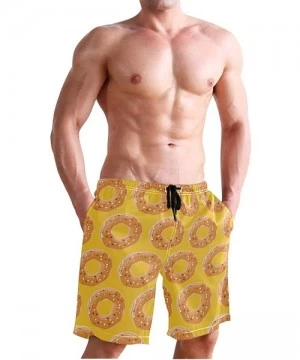 Trunks French Fries Men's Swim Trunks Beach Shorts with Pockets - Donut Pattern Food Snack - CH18Q6CATSX