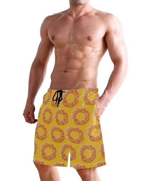 Trunks French Fries Men's Swim Trunks Beach Shorts with Pockets - Donut Pattern Food Snack - CH18Q6CATSX