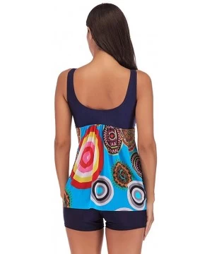 One-Pieces Women One Piece Swimwear Tummy Control Swim Dress Bathing Suit Dress - Blue - CK18TTYY0LC