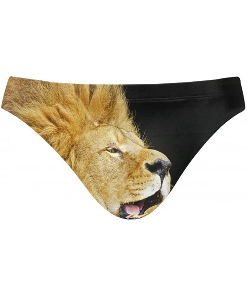 Briefs Mens Swim Bikini Briefs Pole Dance Swimwear Surf Shorts Trunks - Lion - C018XD846LN