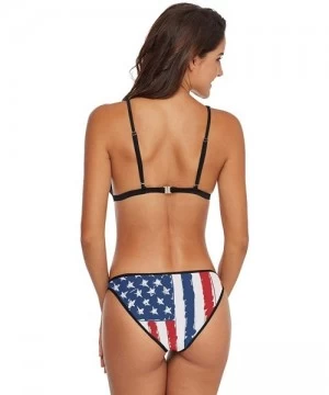 Sets Women's Thin Blue Line Love Police Wife Bikini Swimsuit Triangle Two Piece Bikini Swimwear American Flag Thin Blue Line ...