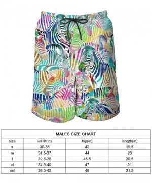 Board Shorts Men Quick Dry Swim Trunks Breathable Beach Board Shorts with Mesh Lining - Zebra Rainbow - CH199SCWQUD