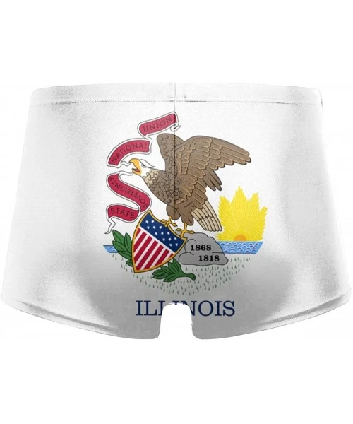 Briefs Flag of Illinois-Il Men's Surfboard Quick Drying Trunks Boxer Briefs - Black - CE19E40RZ5C