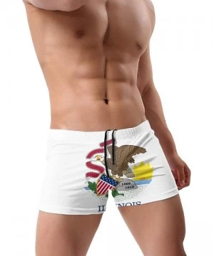 Briefs Flag of Illinois-Il Men's Surfboard Quick Drying Trunks Boxer Briefs - Black - CE19E40RZ5C