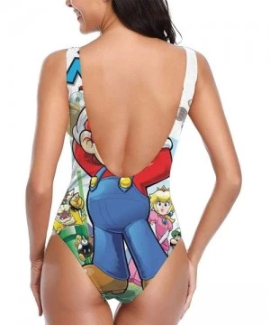 One-Pieces Mario One Piece Swimsuits for Women- High Waisted Swimsuit- Bathing Suits for Women- High Waisted Bikini- Backless...