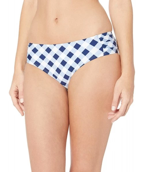 Tankinis Women's Retro Swimsuit Bikini Bottom - Breaking Plaid Navy - C018HLOW9RU