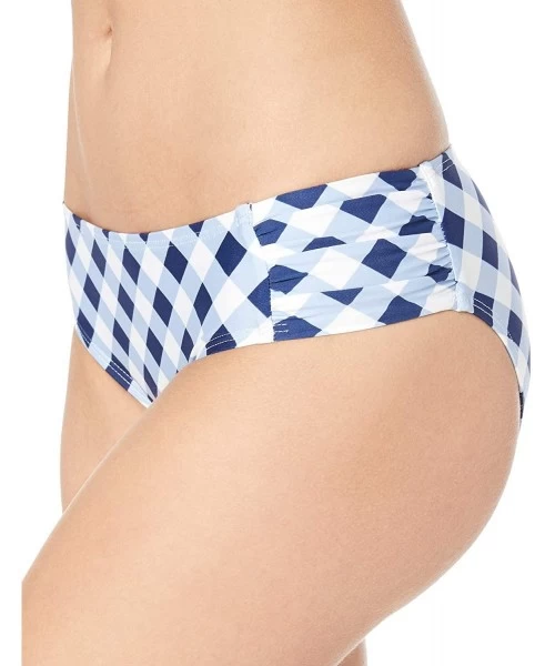 Tankinis Women's Retro Swimsuit Bikini Bottom - Breaking Plaid Navy - C018HLOW9RU