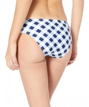 Tankinis Women's Retro Swimsuit Bikini Bottom - Breaking Plaid Navy - C018HLOW9RU