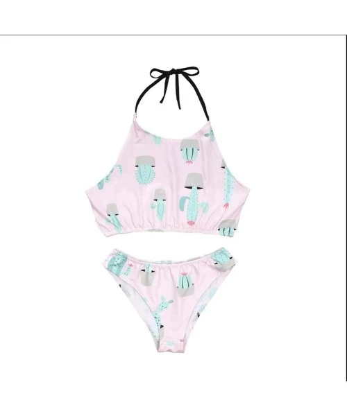 Sets Mommy and Me Cactus Print Bathing Suit Family Matching Strappy Halter Swimsuit Adjustable Straps Swimwear Bikini Sets - ...