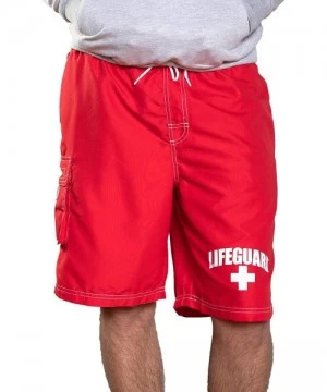 Board Shorts Officially Licensed Red Men's Board Shorts Swim Trunks with Side Pocket- Men and Boys- Great for Beach & Pool - ...