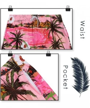 Board Shorts Men's Swim Trunks Quick Dry Board Shorts Beach Holiday Swimwear Print Bathing Suit L2 - 37 Pink - CT18WWGY56R