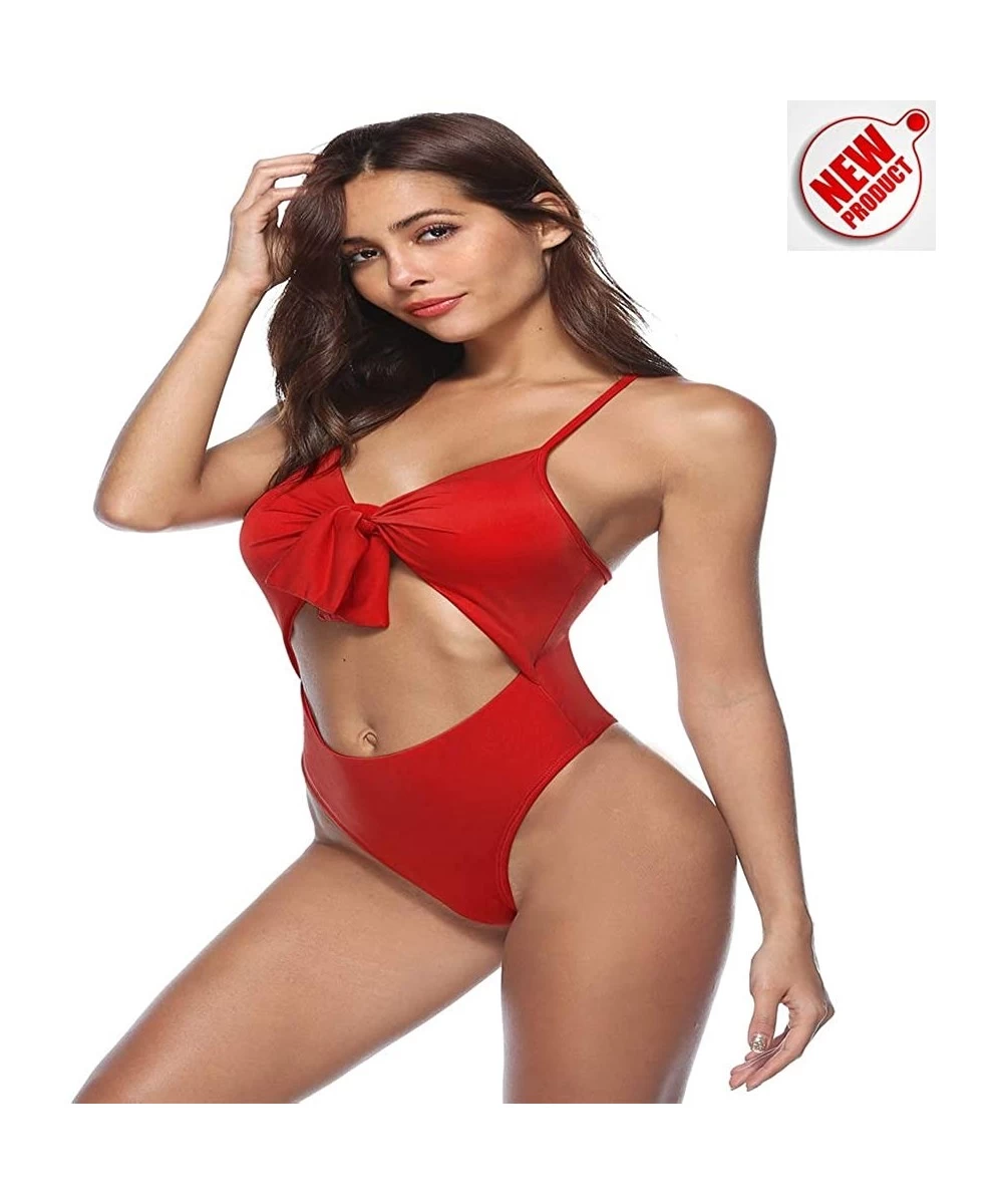 One-Pieces Swimsuits Tummy Control One Piece Swim Dresses Body One Piece Swim Womens Swimwear - A-red - CU18RMCNSLE