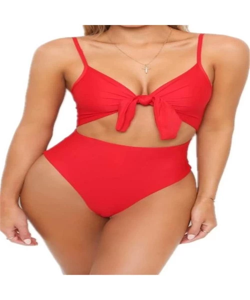 One-Pieces Swimsuits Tummy Control One Piece Swim Dresses Body One Piece Swim Womens Swimwear - A-red - CU18RMCNSLE