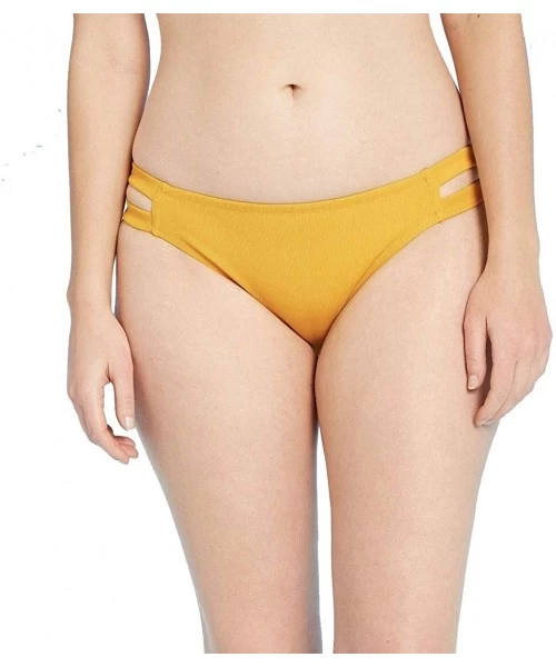 Tankinis Women's Strappy Side Cheeky Bikini Bottom - Yellow - CH19DMNMQNN