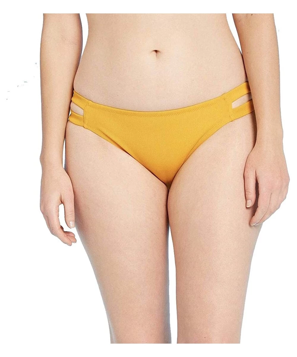 Tankinis Women's Strappy Side Cheeky Bikini Bottom - Yellow - CH19DMNMQNN