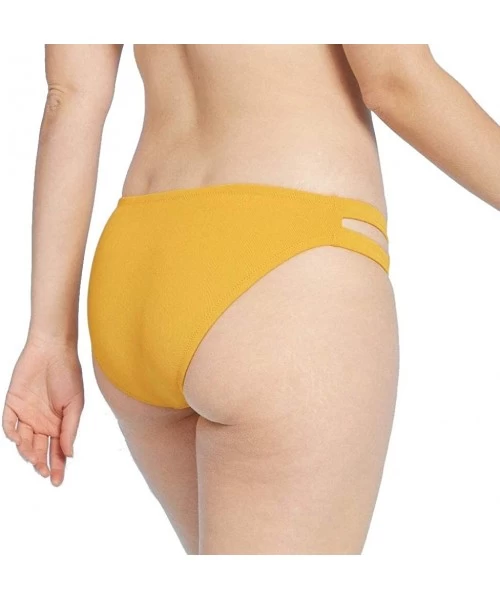 Tankinis Women's Strappy Side Cheeky Bikini Bottom - Yellow - CH19DMNMQNN