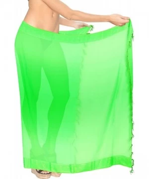 Cover-Ups Women's Beach Cover Up Bikini Sarong Swimsuit Wrap Skirts Full Long B - Green_y787 - C818T5M7XND