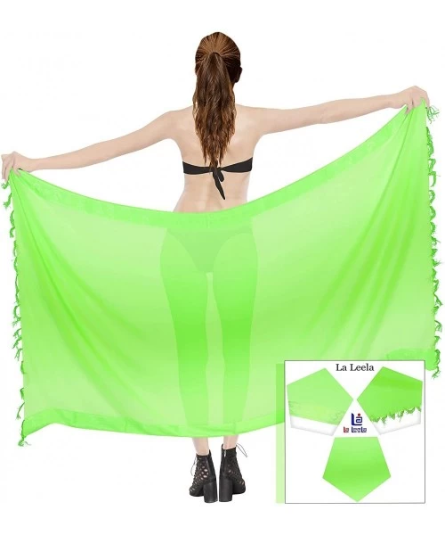 Cover-Ups Women's Beach Cover Up Bikini Sarong Swimsuit Wrap Skirts Full Long B - Green_y787 - C818T5M7XND