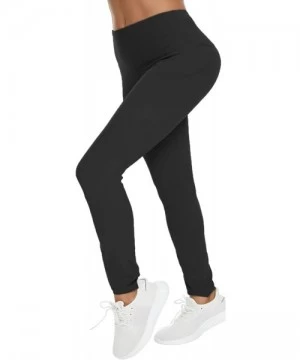 One-Pieces Women High Waist Yoga Pants with Pockets 4 Ways Stretch Workout Leggings - 0001black - C818Q0YKQ5L