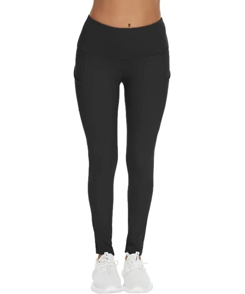 One-Pieces Women High Waist Yoga Pants with Pockets 4 Ways Stretch Workout Leggings - 0001black - C818Q0YKQ5L