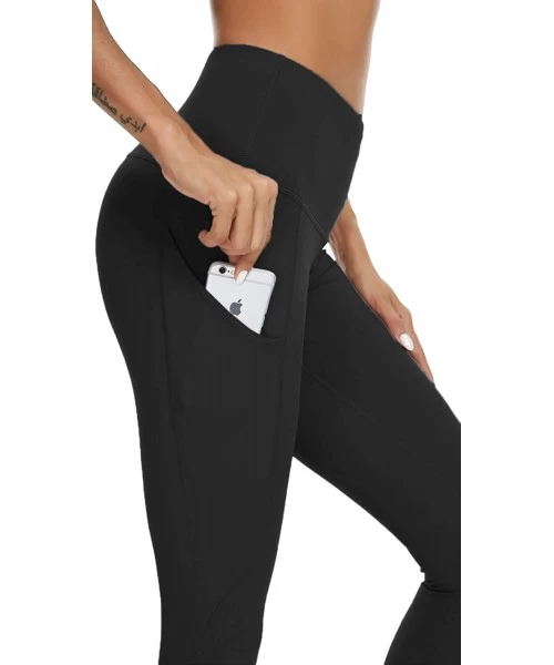 One-Pieces Women High Waist Yoga Pants with Pockets 4 Ways Stretch Workout Leggings - 0001black - C818Q0YKQ5L