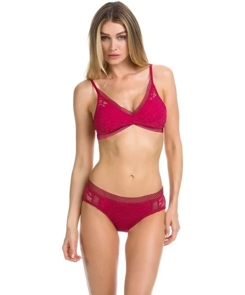 Tops Captured Tie Back Bikini Swim Top (563187) - Raisin - CW18773U426