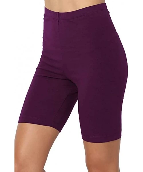 Cover-Ups Yoga Shorts for Women- High Waist Workout Running Compression Elastic Closure Yoga Pants - Purple - CJ1906TTEO6