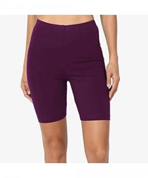 Cover-Ups Yoga Shorts for Women- High Waist Workout Running Compression Elastic Closure Yoga Pants - Purple - CJ1906TTEO6