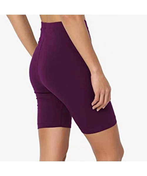 Cover-Ups Yoga Shorts for Women- High Waist Workout Running Compression Elastic Closure Yoga Pants - Purple - CJ1906TTEO6