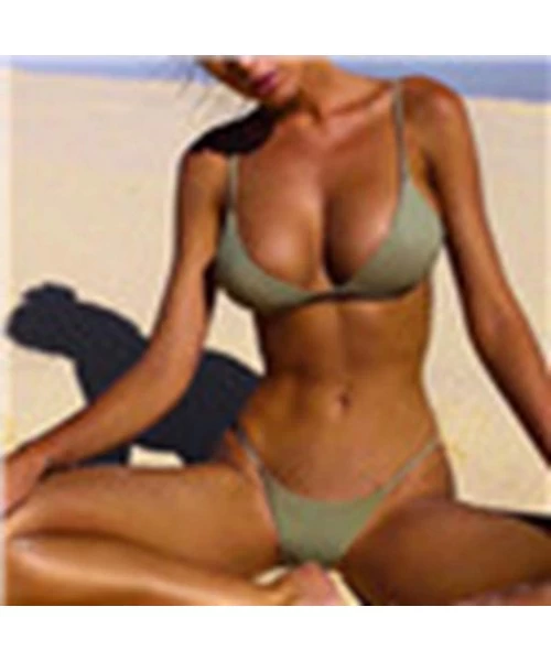 Sets Womens Bikini Set Womens Sexy Push Up Padded Bra Bathing Suits Two Piece Bandage Swimsuits Swimwear for Women J green - ...