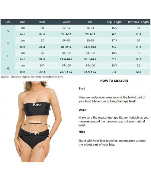 Sets Women's Bathing Suits Bandeau Bikini Set Strapless Off Shoulder Lace Up Tube Tops Two Piece Swimsuits - Black - C5198UZKLC7