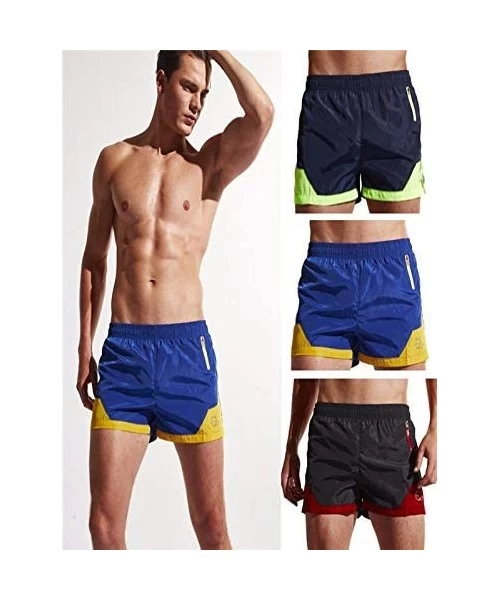 Racing Men's Short Swim Trunks Solid Quick Dry Board Short Casual Summer Surfing Water Beach Short Zulmuliu - Black - C318NNW...