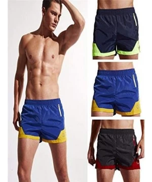 Racing Men's Short Swim Trunks Solid Quick Dry Board Short Casual Summer Surfing Water Beach Short Zulmuliu - Black - C318NNW...