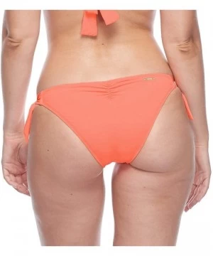 Bottoms Women's Sash Tie Side Med Bikini Bottom Swimwear - Apricot - CR18Z05SS5A