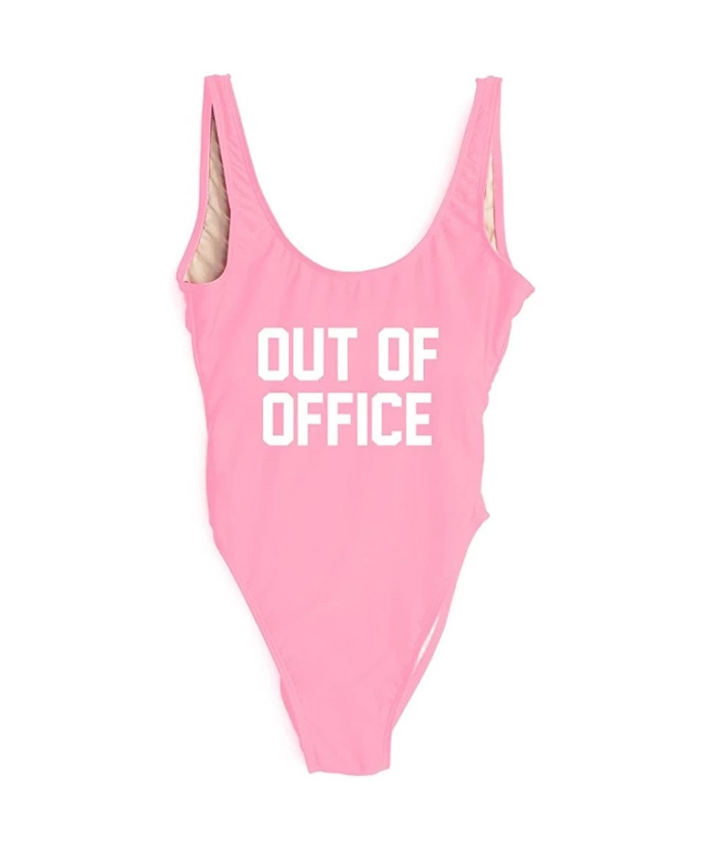 One-Pieces Out of Office Swimsuit One Piece High Cut Backless Monokinis Beach Wear - Outof-pk-w - CL18E5G7XKE