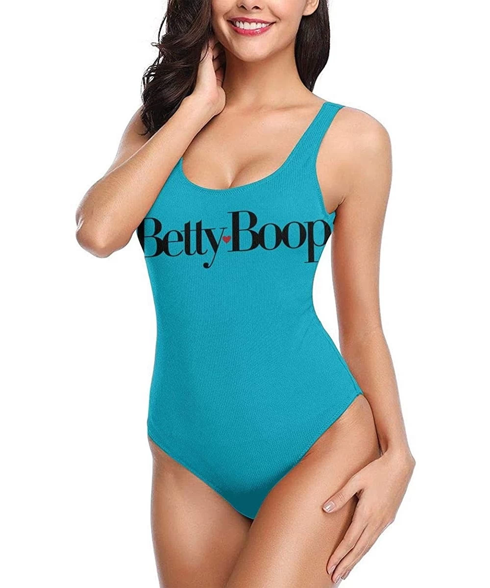 One-Pieces Moonder Bikinis Janet Jackson Womens One Piece Swimsuits White - Betty Boop 14 - CP19974Y5KX